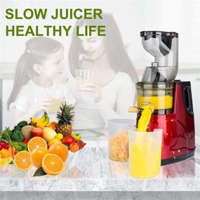 img 3 attached to 🍏 OverTwice Slow Masticating Juicer: Cold Press Extractor Apple Orange Citrus Machine with Wide Chute - Quiet Motor for Fruit Vegetables