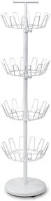 img 3 attached to Honey-Can-Do 4-Tier Shoe Tree with Spinning Handle in White - SHO-01197, Convenient Shoe Organizer