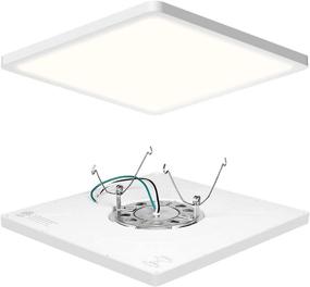 img 4 attached to 💡 AVANLO Super Slim 0.6 Inch LED Ceiling Light Fixture - Dimmable, Square, 12 Inch Size for Junction Box, 150W Equivalent, 4000K, 1680lm - Ideal for 5-6'' Housing & Surface Mount - 1 Pack