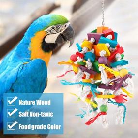 img 3 attached to Premium CRMADA Large Parrot Toys - Quality Bird Chewing Toys for African Grey, Cockatoo, Macaw & More