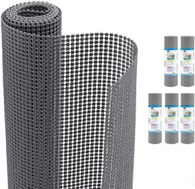 img 4 attached to 🔲 Smart Design Classic Grip Shelf Liner Set - Graphite Gray, 12 Inch x 60 Feet (6 Rolls) - Non Adhesive, Strong Grip Bottom, Easy Clean Kitchen Drawer, Cabinet Cupboard Dresser Cover, Non Slip