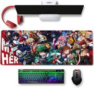 🖱️ large anime gaming mouse pad - my hero academia themed non slip rubber mat for computers, desktop pc laptop office - 31.5x11.8x0.12inch logo
