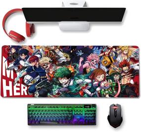 img 4 attached to 🖱️ Large Anime Gaming Mouse Pad - My Hero Academia Themed Non Slip Rubber Mat for Computers, Desktop PC Laptop Office - 31.5x11.8x0.12inch