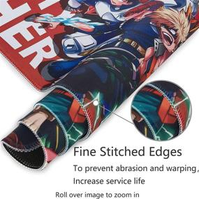 img 3 attached to 🖱️ Large Anime Gaming Mouse Pad - My Hero Academia Themed Non Slip Rubber Mat for Computers, Desktop PC Laptop Office - 31.5x11.8x0.12inch