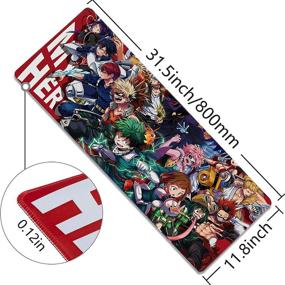 img 2 attached to 🖱️ Large Anime Gaming Mouse Pad - My Hero Academia Themed Non Slip Rubber Mat for Computers, Desktop PC Laptop Office - 31.5x11.8x0.12inch