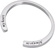 💔 always in my heart memorial cremation urn bracelet: engraved stainless steel waterproof remembrance bracelet logo