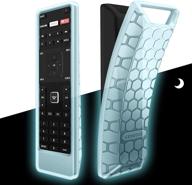 📺 fintie remote case for vizio xrt122 smart tv remote control - casebot (honey comb) lightweight anti-slip shockproof silicone cover - vizio xrt122 lcd led tv remote controller - blue glow in the dark logo