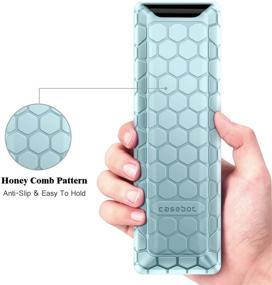 img 1 attached to 📺 Fintie Remote Case for Vizio XRT122 Smart TV Remote Control - CaseBot (Honey Comb) Lightweight Anti-Slip Shockproof Silicone Cover - Vizio XRT122 LCD LED TV Remote Controller - Blue Glow in The Dark