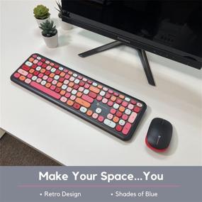 img 3 attached to 🖥️ X9 Performance Colorful Keyboard and Mouse Combo - Wireless 2.4Ghz - Enhance Your Space with a Stylish Wireless Keyboard and Mouse Set (110 Keys & 18 Shortcuts) - For PC, Chrome, and More - Black Multicolor