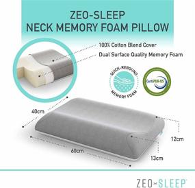 img 3 attached to Подушка из пеноматериала ZEO-Sleep Memory Foam - Реверсивная ортопедическая подушка с поддержкой шеи, головы и плеч - Твердая подушка для спины, живота и бокового сна - Снимает боль в шее и плечах.