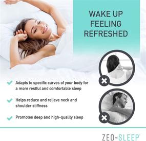 img 2 attached to Подушка из пеноматериала ZEO-Sleep Memory Foam - Реверсивная ортопедическая подушка с поддержкой шеи, головы и плеч - Твердая подушка для спины, живота и бокового сна - Снимает боль в шее и плечах.