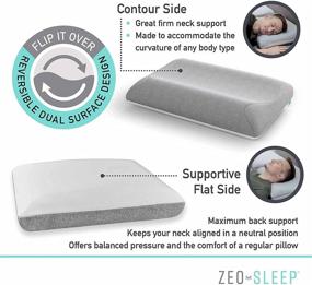 img 1 attached to Подушка из пеноматериала ZEO-Sleep Memory Foam - Реверсивная ортопедическая подушка с поддержкой шеи, головы и плеч - Твердая подушка для спины, живота и бокового сна - Снимает боль в шее и плечах.