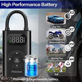 img 3 attached to HTNZIRL Portable Cordless Tire Inflator with Digital Smart Display and LED Light for Car/Motorcycle/Bicycle/Balls and More