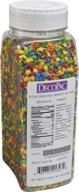 🌟 decopac quins fancy sprinkles: vibrant edible candy sprinkles in a convenient handheld container for celebration cakes, cupcakes, and cookies - star sequins bright confetti quins (19.5oz) логотип