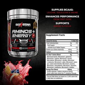 img 3 attached to 🏋️ Порошок Six Star Aminos Plus Energy BCAA - вкус фруктового пунша, натуральный цвет, 30 порций: повышает производительность и выносливость!