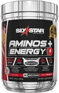 🏋️ порошок six star aminos plus energy bcaa - вкус фруктового пунша, натуральный цвет, 30 порций: повышает производительность и выносливость! логотип