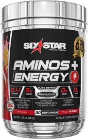 img 4 attached to 🏋️ Порошок Six Star Aminos Plus Energy BCAA - вкус фруктового пунша, натуральный цвет, 30 порций: повышает производительность и выносливость!