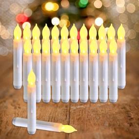 img 4 attached to Enhance Your Décor with Raycare's Set of 24 Flameless LED Taper Candles - Perfect for Church, Party, and Halloween Decorations!