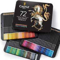 🖍️ набор из 72 премиум-цветных карандашей castle art supplies - идеально подходит для начинающих художников-взрослых, рисования, набросков и теневой графики - художественная серия мягких грифелей с яркими цветами. логотип