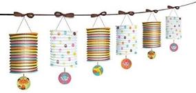 img 2 attached to Amscan Adorable Baby Shower Party Polka Dots and Stripes Hanging Accordion Lantern Decoration: Stunning Paper Décor, 12' Length