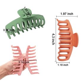 img 4 attached to 💪 Get a Strong Hold with TODEROY 7PCS Large Hair Claw Clips for Women - Non-Slip Matte Banana Clips, Ideal for Thin to Thick Hair