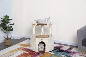 img 3 attached to 🐱 Premium Tall Beige & Brown Cat House by Go Pet Club: A Perfect Haven for Your Feline Friends