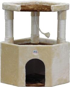 img 1 attached to 🐱 Premium Tall Beige & Brown Cat House by Go Pet Club: A Perfect Haven for Your Feline Friends