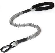 chooc6 reflective extendable bungee dog leash, ideal for medium to large dogs, in grey and orange logo