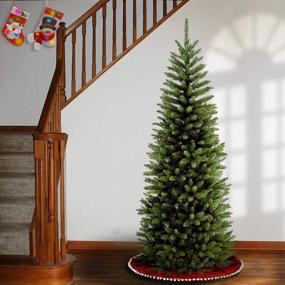 img 3 attached to 🎄 6-Foot Green Kingswood Fir Slim Christmas Tree by National Tree Company - Includes Stand - Artificial & Realistic Design