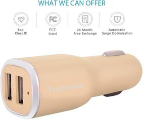 img 2 attached to Tranesca Dual USB Port Car Charger with 4.8A/24W for iPhone X, 8, 7, 6S Plus & More – Gold