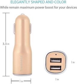 img 3 attached to Tranesca Dual USB Port Car Charger with 4.8A/24W for iPhone X, 8, 7, 6S Plus & More – Gold