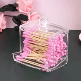 img 2 attached to 🧼 Mosiker Qtip Cotton Swab Holder Dispenser: Organize and Store with Style!