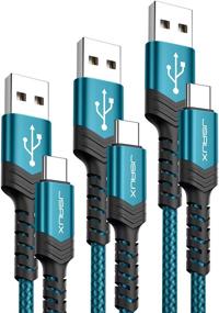 img 4 attached to JSAUX USB-C Cable 3-Pack (10ft+6.6ft+3.3ft) - Fast Charging, Nylon Braided Cord for Samsung Galaxy, PS5 Controller, USB C Charger (Green)