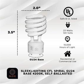 img 3 attached to SleekLighting GU24 23W 2 Prong Bulbs - UL Approved 120v 60Hz - Twist Lock CFL Fluorescent - 4200K Cool White 4 Pack