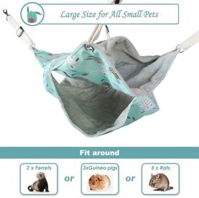 img 2 attached to 🐾 Blue3 HOMEYA Hanging Hammock for Pet Small Animals – Bunkbed Toy Perfect for Ferrets, Hamsters, Parrots, Rats, Guinea Pigs, Mice, Chinchillas, Flying Squirrels – Cozy Sleep Sack and Swinging Bed Hideout