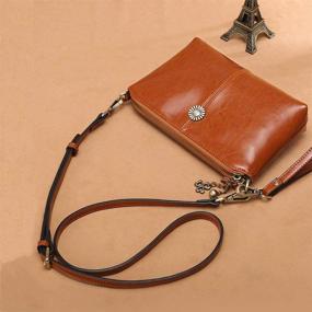 img 2 attached to Stylish and Versatile Clutch Purses: Genuine Top Grain Leather Wrist Crossbody Handbags for Women