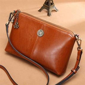 img 3 attached to Stylish and Versatile Clutch Purses: Genuine Top Grain Leather Wrist Crossbody Handbags for Women