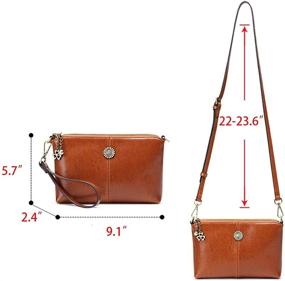 img 1 attached to Stylish and Versatile Clutch Purses: Genuine Top Grain Leather Wrist Crossbody Handbags for Women