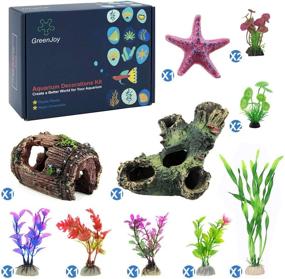 img 4 attached to 🐠 Optimized Aquarium Decorations & Fish Tank Accessories - Complete Fish Tank Decor Kit with Artificial Plants and Hideout Ornaments, Small (Ornaments Set #1)