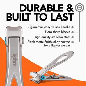 img 2 attached to 💅 KOHM Nail Clippers for Thick Nails - Heavy Duty, Wide Mouth Professional Fingernail and Toenail Clippers for Men, Women & Seniors, Silver: Get Ultimate Precision for Tough Nails