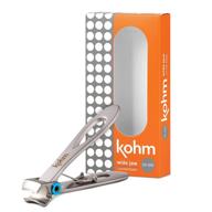 💅 kohm nail clippers for thick nails - heavy duty, wide mouth professional fingernail and toenail clippers for men, women & seniors, silver: get ultimate precision for tough nails logo