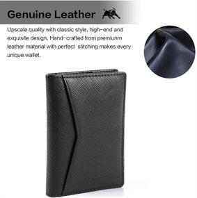 img 2 attached to 👝 Men's Leather Bifold Wallet with RFID Blocking - Stylish Accessories for Card Cases, Money Organizers, and Wallets