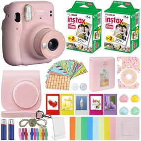 img 1 attached to 📸 Фотоаппарат Fujifilm Instax Mini 11 в комплекте с чехлом розового цвета, набором пленки Fuji Instax (40 листов), аксессуарами - цветными фильтрами, фотоальбомом, разнообразной рамкой.