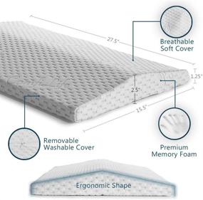 img 1 attached to Подушка для поясничного отдела спинки ComfiLife для сна - подушка из памяти- Memory Foam для облегчения боли в спине - Универсальная треугольная клиньевая подушка для бокового, спинного и животного сна - Подушка для отдыха в постели (белая, стандартная) - Максимальный комфорт для спокойной ночи!