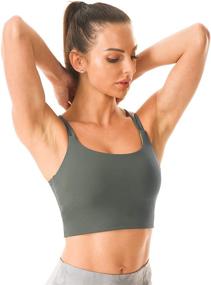 img 3 attached to 🔥 Rocorose Women's Mesh Strappy Sports Bra - Soft, Sexy, Crisscross Back, Light Support, Wirefree, Yoga Bra with Removable Cups