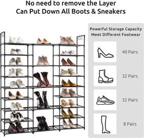 img 2 attached to 👠 YOUDENOVA 9 Tiers Shoe Rack Organizer: Vertical Standing Shoe Shelf for 50-55 Pairs, Black