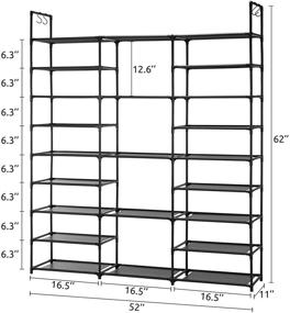 img 3 attached to 👠 YOUDENOVA 9 Tiers Shoe Rack Organizer: Vertical Standing Shoe Shelf for 50-55 Pairs, Black