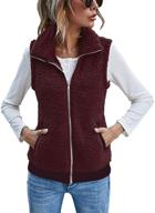 🧥 sleeveless fleece lightweight vest with pockets for women's clothing logo