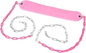 img 2 attached to 🎠 Premium 2-Pack Pink Swing Seats with Heavy Duty 66 Inches Chain - Playground Swing Set Accessories Replacement and Snap Hooks Included (Pink)