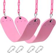 🎠 premium 2-pack pink swing seats with heavy duty 66 inches chain - playground swing set accessories replacement and snap hooks included (pink) логотип